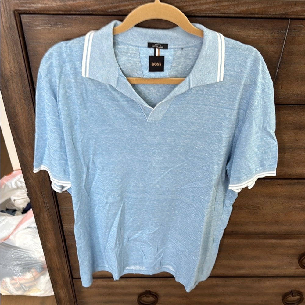 BOSS Men's Blue Polo Shirt